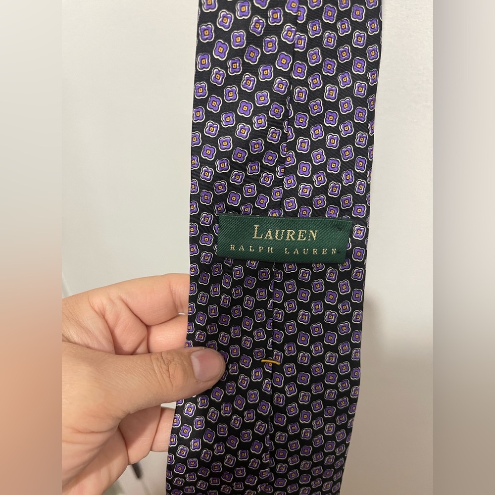 Ralph Lauren Men's Black and Purple Tie